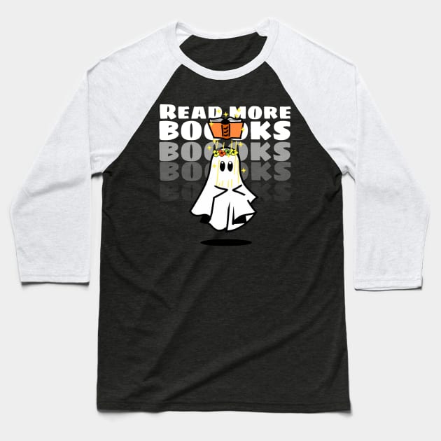 Boooks Ghost reading book - read more books Baseball T-Shirt by Mic jr